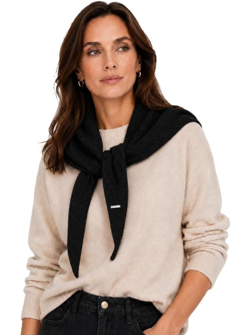 Lightweight Cashmere Triangle Scarf for Women | Soft Merino Wool Blend Accessory
